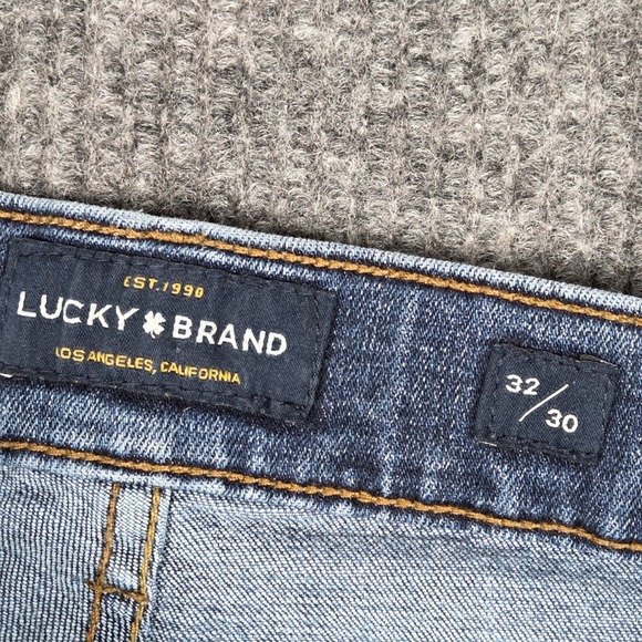 Lucky Brand 121 Slim Mens Blue Medium Wash Distressed Denim Jeans 32x30 26203 - Picture 3 of 9